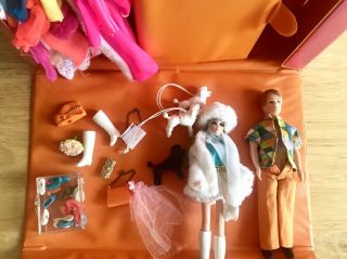 Vtg 1971 Topper Toys Dawn And Her Friends Doll Case Female Male Doll & Clothes 3
