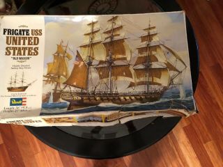 Vintage Revel Frigate Uss United States Old Waggon Sailing Ship Kit Complete