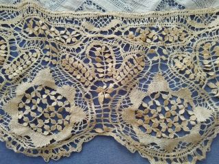 Antique Victorian 19thc.  Lace Shawl / Silk Maltese / Fine Shetland Knit Lace 4