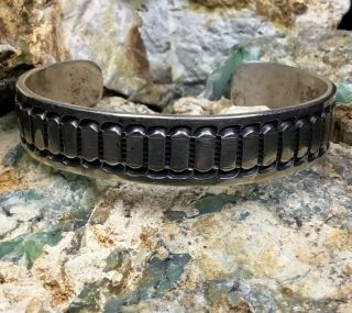 Vintage,  Native American Sterling Silver Navajo Guild Style Cuff Bracelet,  40.  0g