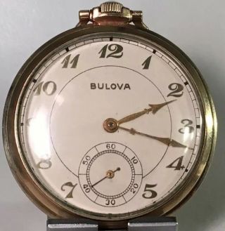 Bulova Vintage 1938 17ae Pocket Watch (runs) Size 10