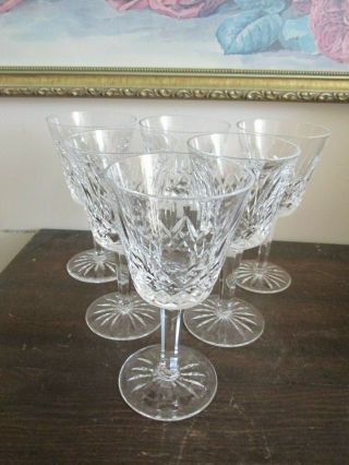 Vintage Waterford Crystal Lismore Set Of 6 Wine Glasses 5 7/8 "