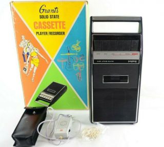 Vtg Grants Solid State Bradford Portable Cassette Recorder Box Japan Made 59063