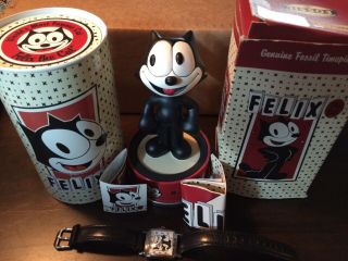 Vintage Limited Edition Fossil Felix The Cat Watch Bobble Head Tin Can 1649/5000