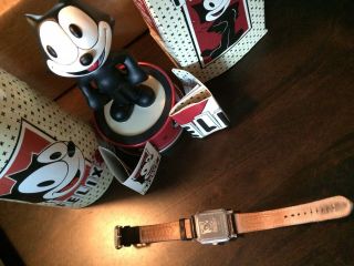 Vintage Limited Edition Fossil Felix the Cat Watch Bobble head Tin Can 1649/5000 5