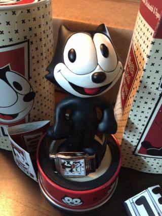 Vintage Limited Edition Fossil Felix the Cat Watch Bobble head Tin Can 1649/5000 6