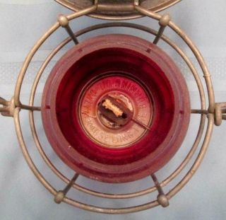Vintage Adlake - Kero PENN CENTRAL Railroad Lantern w/ Red Globe 5