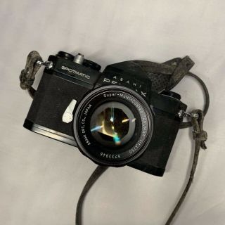 Rare Vtg Pentax Asahi Spotmatic 35mm Film Camera W/ - Takumar 1:1.  4/50 Lense