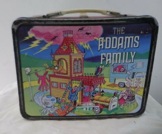 Vintage 1974 The Addams Family Metal Lunch Box,  No Thermos Adams Family
