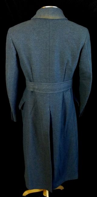Vintage 1940s WWII RCAF RAF Crombie ' s Belted Double Breasted Overcoat Coat 38 4