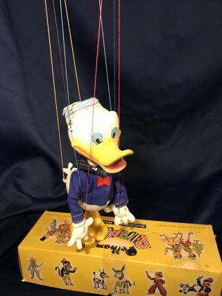 Vintage Pelham DONALD DUCK Marionette TOY Puppet Walt Disney Box 2