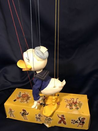 Vintage Pelham DONALD DUCK Marionette TOY Puppet Walt Disney Box 4