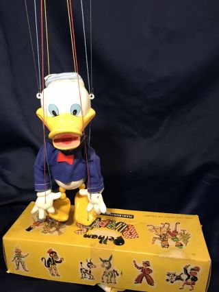 Vintage Pelham DONALD DUCK Marionette TOY Puppet Walt Disney Box 5