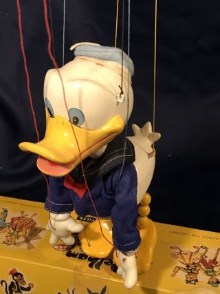 Vintage Pelham DONALD DUCK Marionette TOY Puppet Walt Disney Box 7