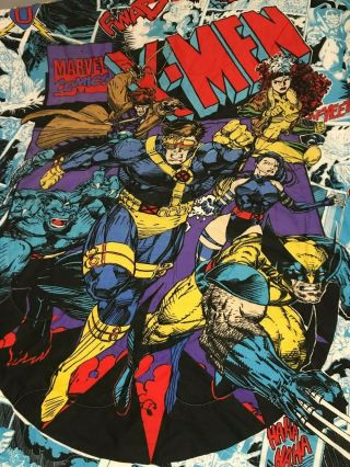 VTG 1994 Marvel X - Men Comforter Bed Blanket Large 1990s twin full 86 x 62 