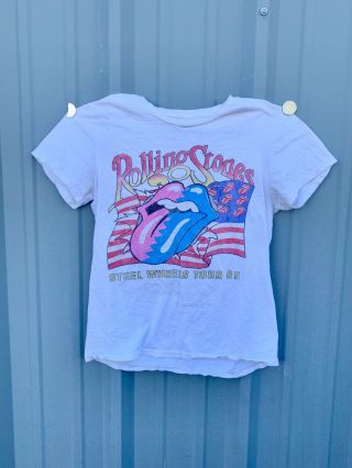 Vintage Rolling Stones 1989 Steel Wheels Tour 89 Concert T Shirt Small Rock Band