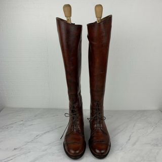 Vintage Biltrite Boots 7 Womens Brown Leather Lace Up Riding Equestrian