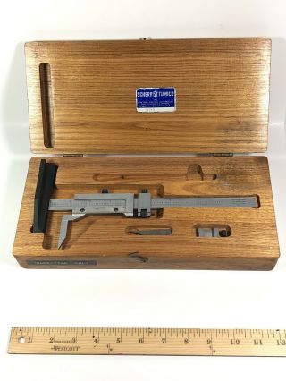 Vintage Scherr - Tumico Caliper 6 " Model 395 - 6 W/ Wood Case Rare