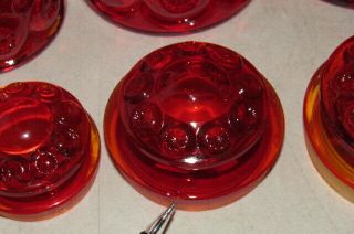 Vintage LE Smith Amberina Ruby Glass Apothecary Jar Canister Set Moon and Stars 6