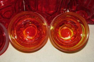 Vintage LE Smith Amberina Ruby Glass Apothecary Jar Canister Set Moon and Stars 8