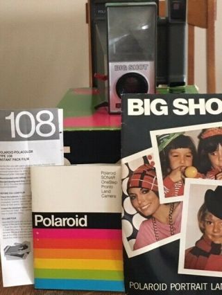 Polaroid Portrait Land Camera Big Shot With Vintage Box And Manuals