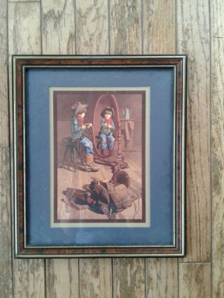 Vintage/western/boy Nursery,  Home Interior Art,  Boys Dressed As Cowboys,  Mirror,