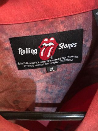 Extremely Rare Rolling Stones Polo Button Down Shirt XL 2