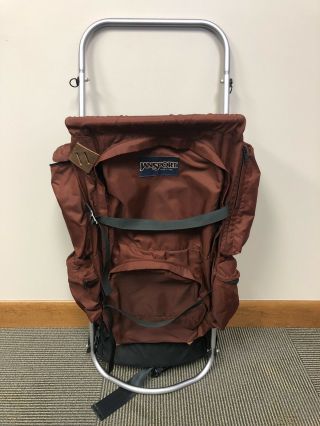 Vintage Jansport External Frame Backpack Maroon Hiking Pack