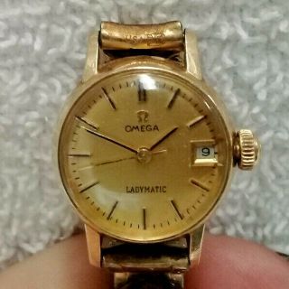 Vintage Omega Ladymatic 14k Gold Filled Wristwatch In