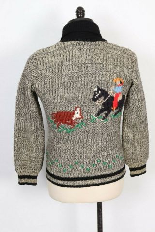 Vintage 60s Caldwell 100 Wool Cowichan Western Full Zip Sweater Mens Medium
