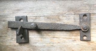 Vintage 1890’s Hand Forged Door Latch Hook Steel Hasp Worn