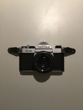 Vintage Asahi Pentax K1000 35mm Camera With Asahi Smc Pentax - M 1:2 50mm Lens
