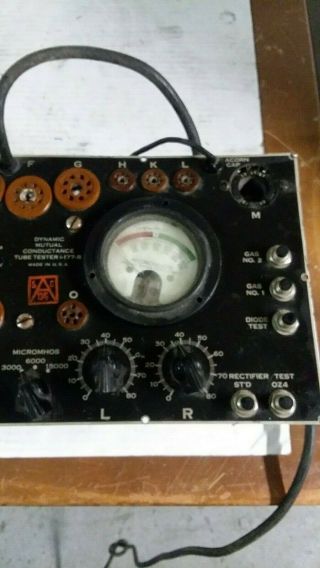 Vintage SIGNAL CORPS I - 177 - B US ARMY Dynamic Mutual Conductance Tube Tester 3