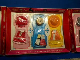 Vtg In Package Heidi & Jan Pocketbook Doll Clothes 3 Outfits Remco c1966 4