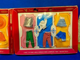 Vtg In Package Heidi & Jan Pocketbook Doll Clothes 3 Outfits Remco c1966 5