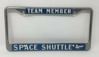 Rare Vintage Space Shuttle Team Member Vehicle License Plate Frame