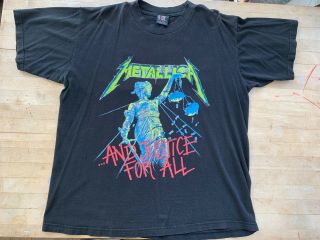 Metallica And Justice For All Vintage T Shirt Size Large 1994