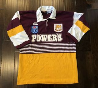 Vintage Brisbane Broncos Long Sleeve Canterbury Rugby Jersey Shirt Men Large/46
