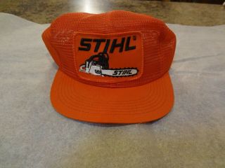 Vtg.  Stihl Chainsaw Patch All Mesh Snapback Usa Farmer Trucker Hat Cap K Brand