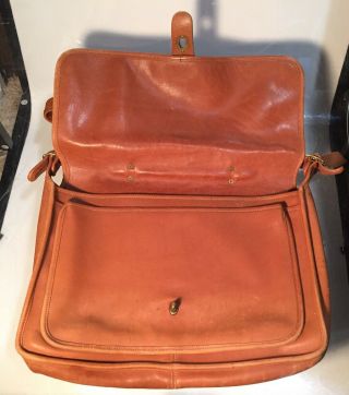 Vintage Coach Tan Leather Messenger Bag Shoulder Purse Briefcase Laptop Bag 6