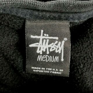 Stussy Sweatshirt Spellout City Tour List Black Medium Vintage Pullover US Made 5