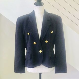 Vintage Christian Dior Women’s Navy Blue Blazer