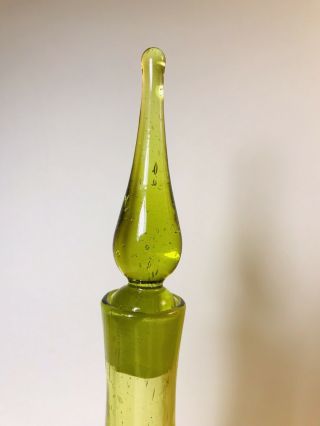 Vintage Blenko Genie Bottle Green 920 - S Designed By Wayne Husted 1959 3