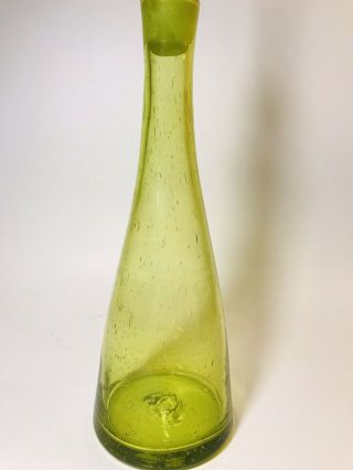 Vintage Blenko Genie Bottle Green 920 - S Designed By Wayne Husted 1959 4