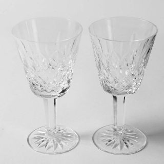 Vtg Waterford Cut Crystal Claret Wine Glasses Lismore Stemware 5 - 7/8 " H