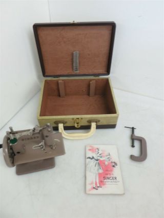 Vintage Singer Sewhandy Child Hand Crank Sewing Machine Case & Booklet