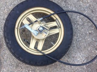 Vintage Tire & Rim Wheel W/ Brake Cable For 1985 Honda Gyro Tg50 Tg - 50 Part