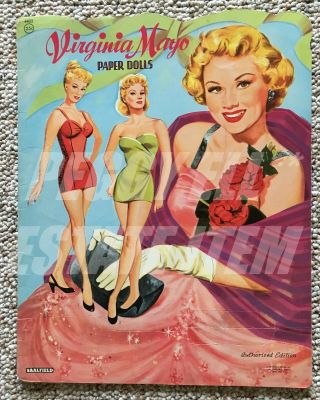 1957 Saalfield Publishing " Virginia Mayo Paper Dolls " Authorized Edition Uncut