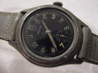 Vintage Sterling Silver Larg Antique Wwii World War Ii Military Orvin Mens Watch
