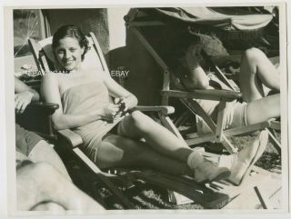 Martha Sleeper Sunbathing In Palm Springs Vintage Candid Photo 1933